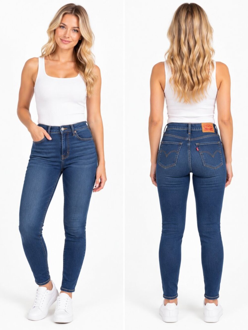 Levi's 720 High Rise Super Skinny Jeans Women's Dark Wash Blue Denim Size 29